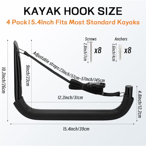 Kayak Storage Rack, Heavy Duty Wall Mount Kayak Hanger - Image 3