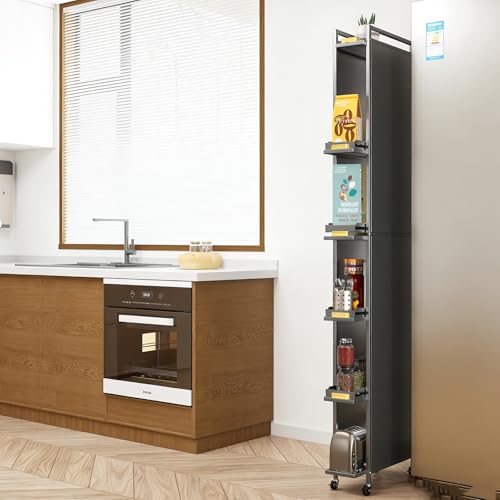 6-Tier Tall Narrow Mobile Shelf Organizer, Slim Storage Cart - Image 2