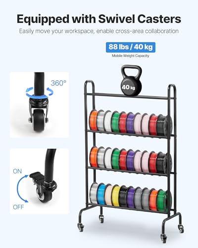 VEVOR 3D Printer Filament Storage Rack, 4 Tier Heavy Duty - Image 4
