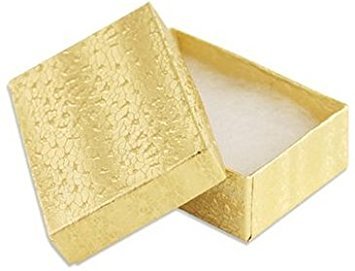 25 pcs Gold Cotton Filled Jewelry Gift Boxes 2 x 1! - Image 1