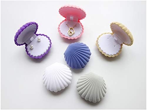 Pack of 6 Velvet Earring Gift Box Shell Jewelry Storage - Image 7