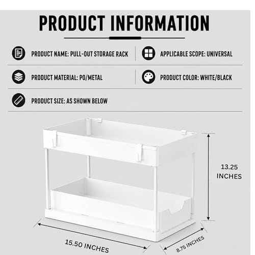 Under Sink Organizer, 2 Tier Pull-Out Storage Organizer - Image 4