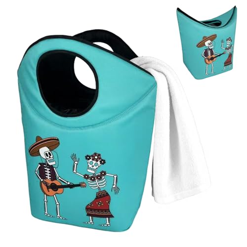 Collapsible Laundry Hamper, Waterproof Halloween Skeleton Storage - Image 2