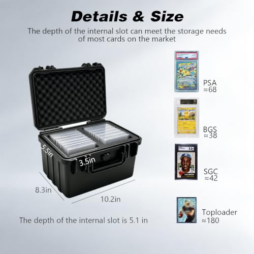 Small Graded Card Case Storage Box with 4 Foam Dividers for Slab - Image 4