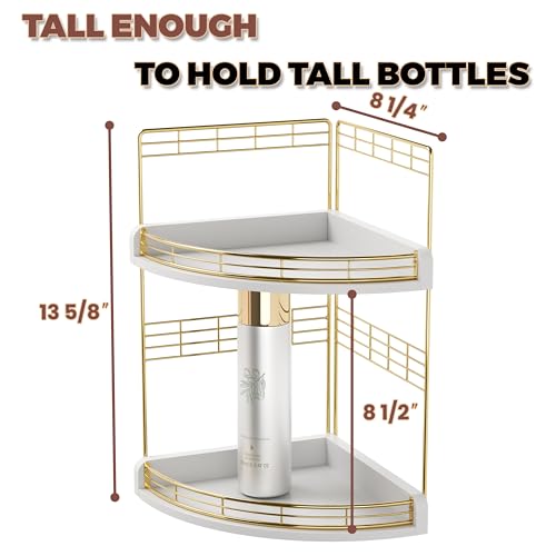 Bathroom Countertop Corner Organizer for Small Spaces, 2-Tier - Image 3