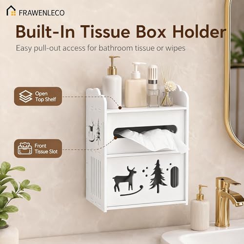 Wall Mounted Bathroom Organizer with Tissue Box Holder - Image 7