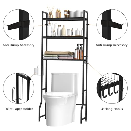 Over The Toilet Storage 3 Tier Over Toilet Bathroom Organizer - Image 5