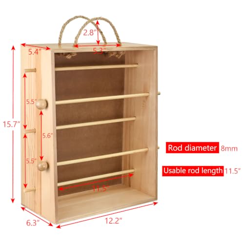 MOOCA Wooden Ribbon Organizer Rack and Thread Spool Holder - Image 3
