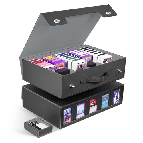 ZLCA Trading Card Storage Box 5-Row with Handle, MTG Storage Box - Image 2
