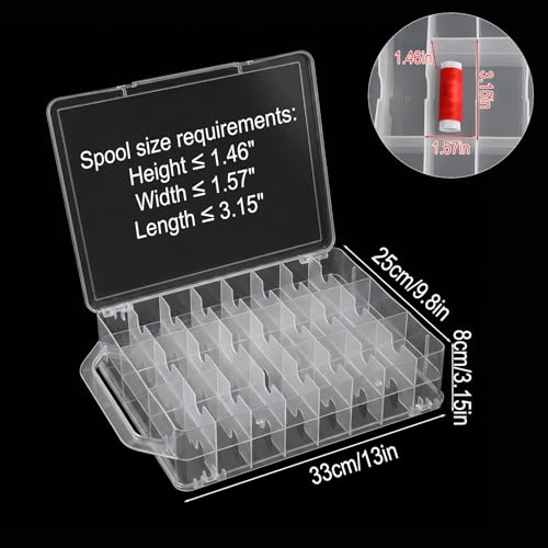 Afcabakila 2 Pcs Sewing Thread Organizer 46 Grids | Home Organization - Image 4