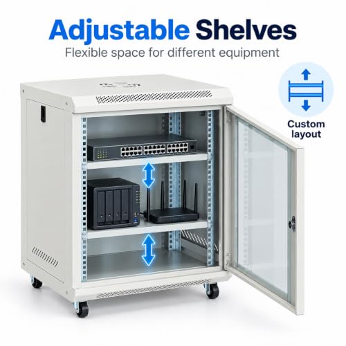 12U Wall-Mount & Rolling Network Cabinet for 19" Rack - Image 5