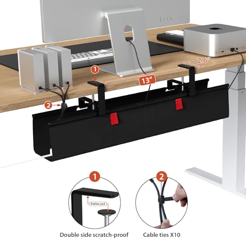 Univivi No Drill Under Desk Cable Management Tray, 28 inch - Image 4