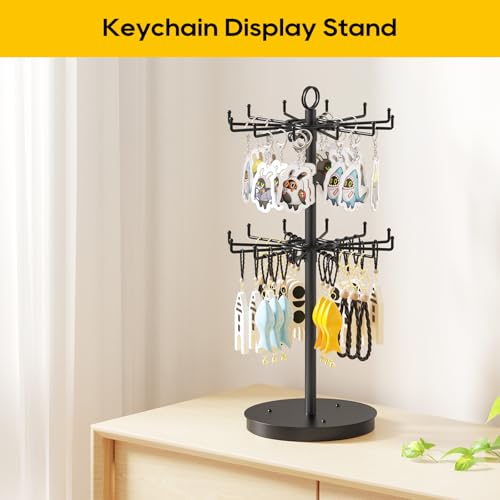 ORLESS 2 Tier Rotating Jewelry Display Stand, Keychain Display - Image 8