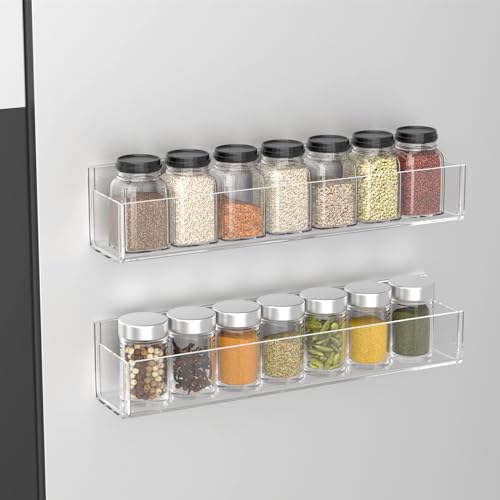 PMMASTO Adhesive Acrylic Spice Rack Organizer for Wall - Image 7