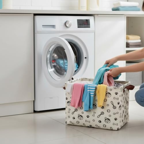 Dog Paw Storage Basket Waterproof Canvas Toy Storage Bin - Image 7