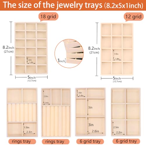 Jewelry Organizer Drawer 8 Set Jewelry Boxes Velvet - Image 6
