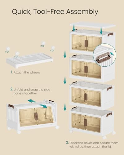 SONGMICS 48QT stackable storage bins with 1 Lid, 4-Tier - Image 5
