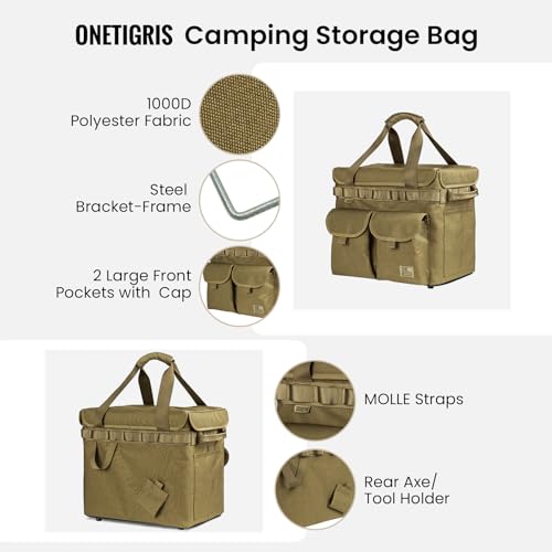 ONETIGRIS Camping Storage Bag with Lid, 25L Collapsible - Image 4