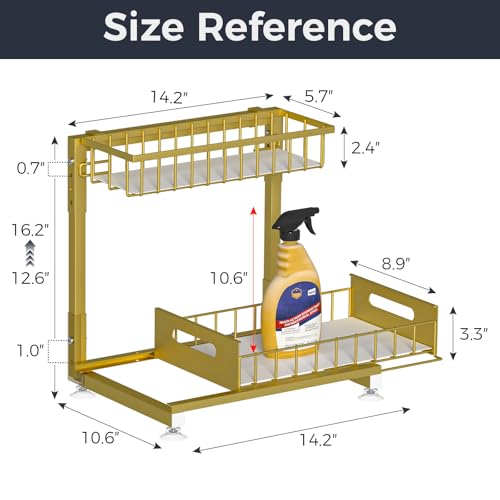 Saydear 2-Pack L-Shaped Under Sink Organizer, 2-Tier Pull-out - Image 7