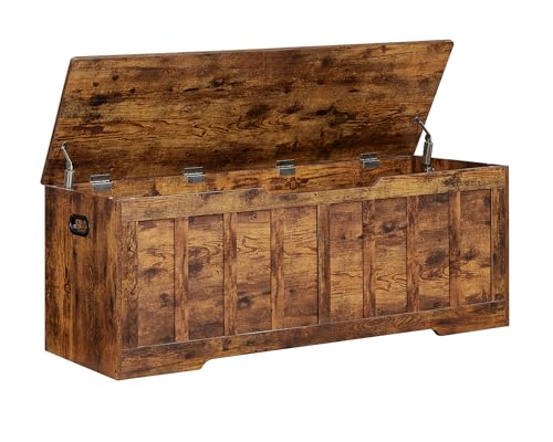 51.2"Storage Chest Extra Large,Wooden storage bench(Rustic Brown) - Image 2