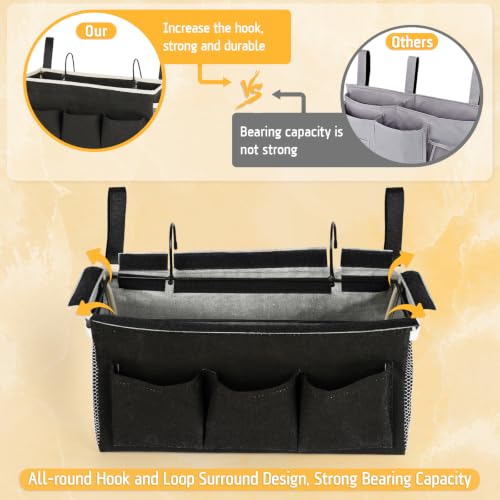 Lilithye Bedside Caddy, Bedside Storage Bag Hanging Organizer - Image 6