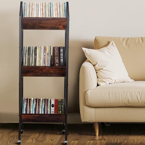 3 Tier Vinyl Record Storage Rack, 200-250 LP Storage Shelf - Image 5