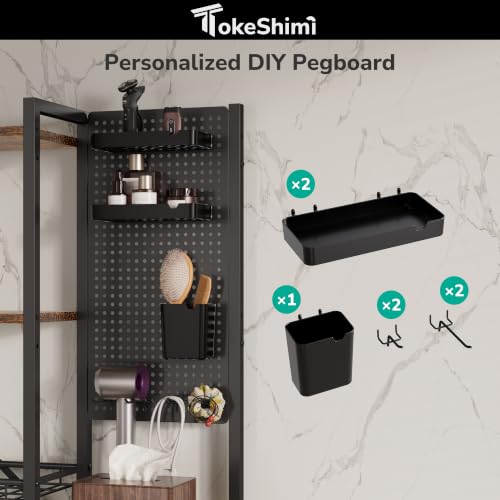 6-Tier Over the Toilet Storage Rack, Adjustable Wooden Shelf - Image 5