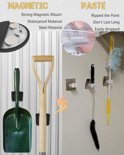 Magnetic Mop and Broom Holder, Broom Gripper Stainless Steel Mop - Image 4