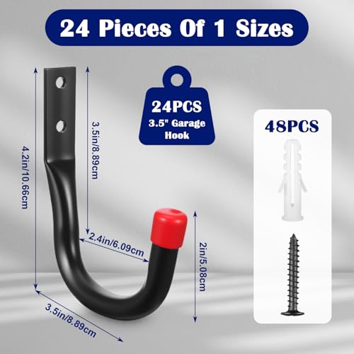 Lemecima 24 Pack Garage Hooks Heavy Duty, 3.5" Garage Wall - Image 3
