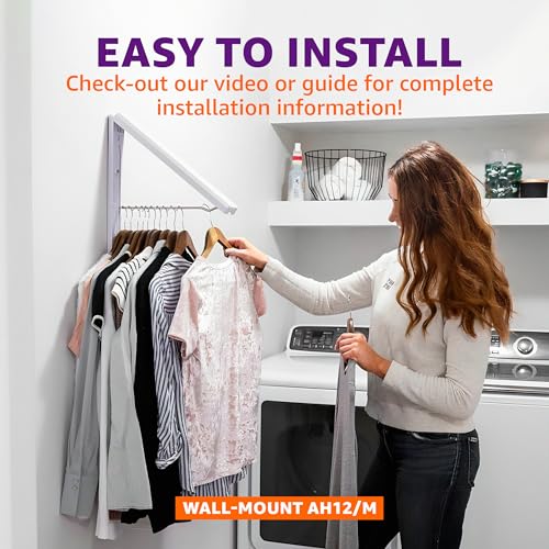 InstaHanger Retractable Laundry Room Rack, ABS Plastic - Image 7