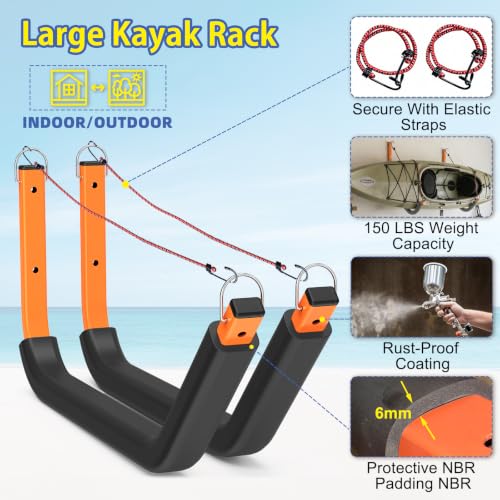 Large Kayak Storage Rack, 26 Inch Wall Mount Canoe Hanger - Image 5