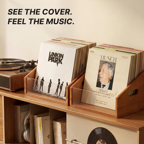 Vinyl Record Storage Crate, Solid Wood Rustic Record Box - Image 5