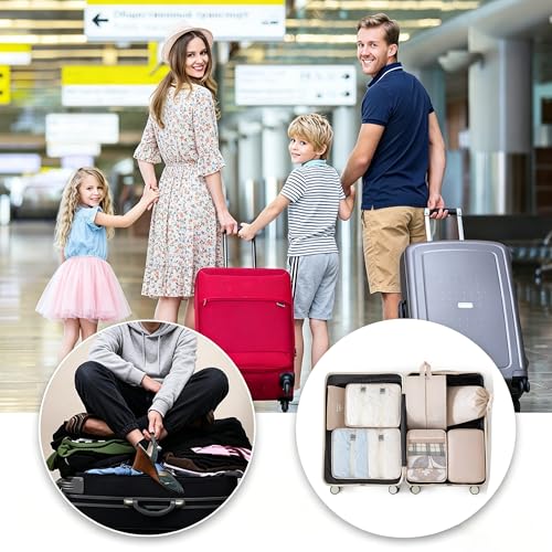 Travel Packing Cubes 7-Pc Set w/Shoe, Laundry - Image 8