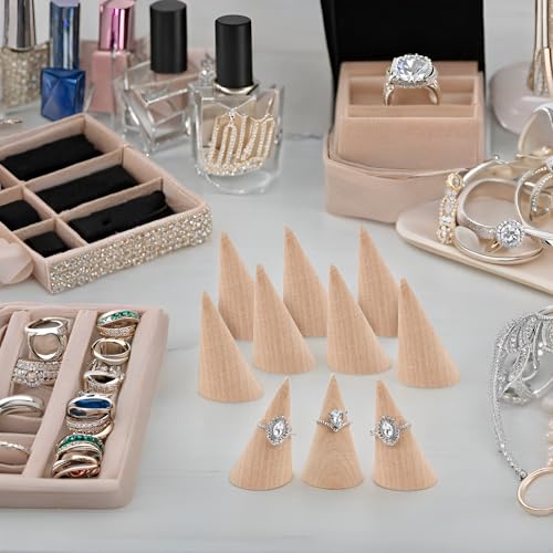AUEAR, 10 Pack Wood Cone Ring Display Stand - Image 3