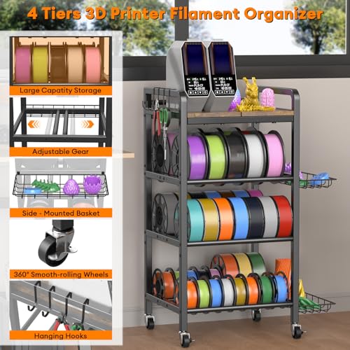 3D Printer Filament Storage Rack- 4 Tiers Filament Spool - Image 3