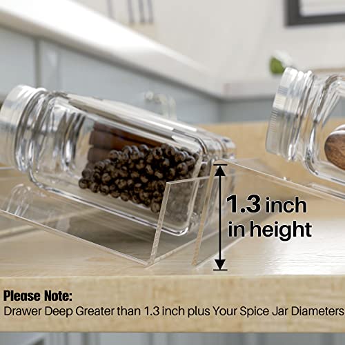 Antimbee 4-Pack Spice Drawer Organizer, 4-Tier Clear Spice Rack - Image 7