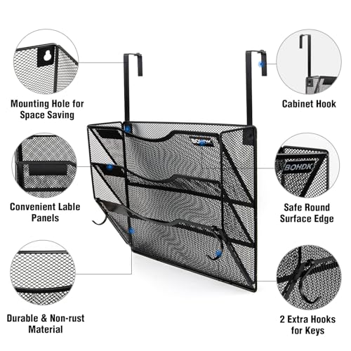 BOHDK Wall File Organizer, 3 Tire Hanging File Folder Mail - Image 3