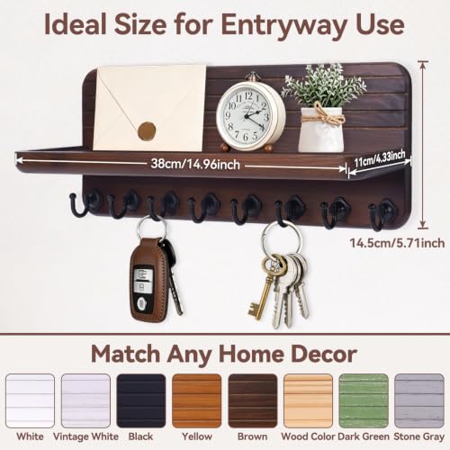 Key Holder for Wall, Mail Organizer Wall Mount with 8 - Image 3