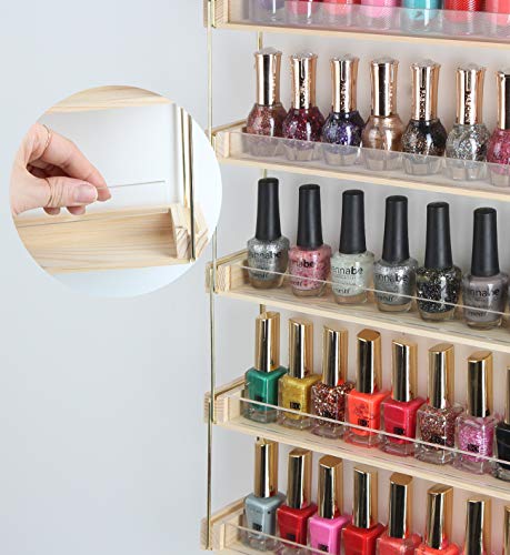 J JACKCUBE DESIGN Wall Mount Gold Metal and Wood Nail Polish - Image 8