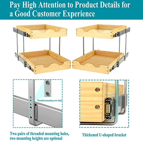 OCG 2 Tier Pull Out Drawers For Cabinets, Double Tier Slide out - Image 4