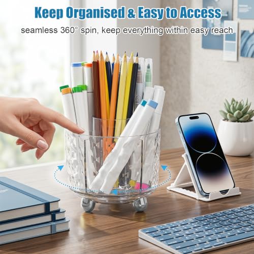 Marte Vanci 360° Rotating Desk Organizer, Pencil Pen Holder - Image 6
