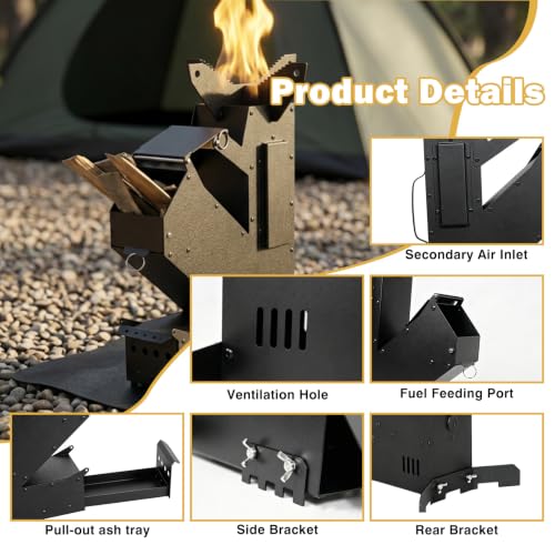 Smokeless Rocket Stove with Secondary Combustion, Portable - Image 7
