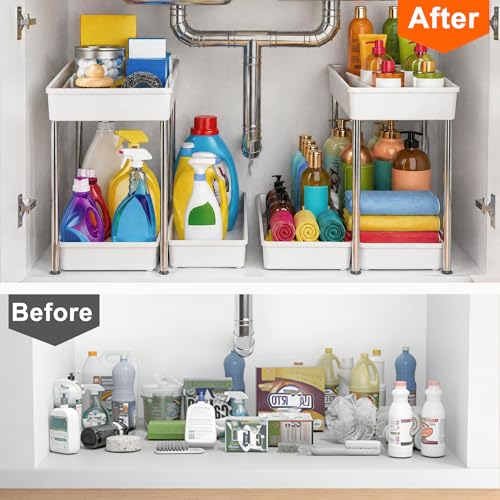 2-Tier Under Sink Organizer with Smooth Rolling Whee | All Products - Image 4