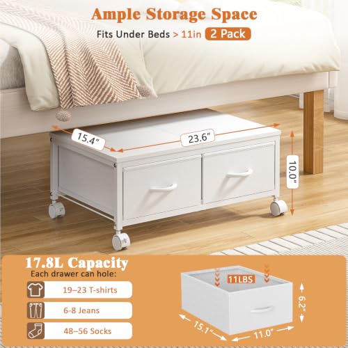 2 Pack Under Bed Storage with Wheels, UnderBed Storage - Image 4