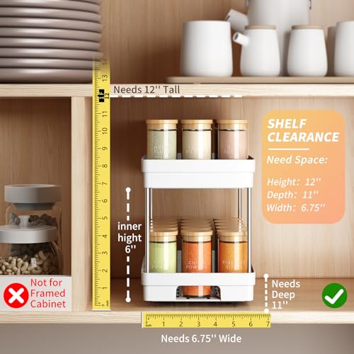 Pull Out Spice Rack Organizer for Cabinet, 2 Pack Widen Slide Out - Image 4