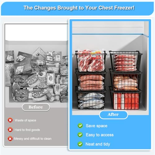 Stacking Freezer Organizer Bin Large Capacity Chest - Image 6
