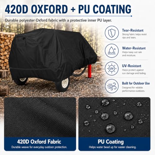 Log Splitter Cover 83" x 45" x 39" Waterproof Heavy Duty Outdoor - Image 4
