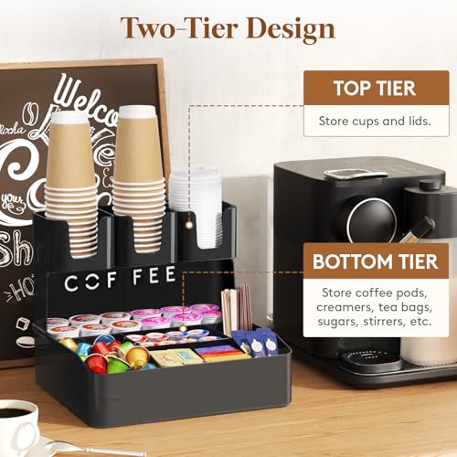 Lifewit 2-tier Coffee Station Organizer, 10 Compartm | All Products - Image 5