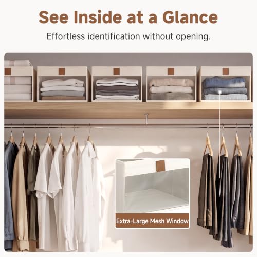 StorageWorks Closet Organizer Bin with Clear Window, Beige - Image 6