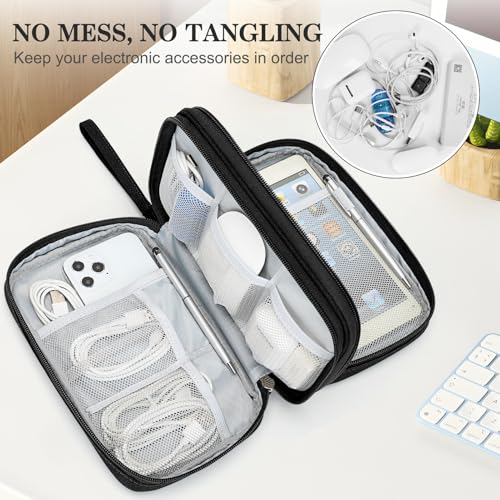 FYY Electronic Organizer, Travel Tech Pouch Bag, Large, Black - Image 6